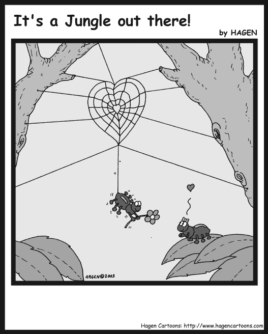 Cartoon, Spider, Love, Valentine