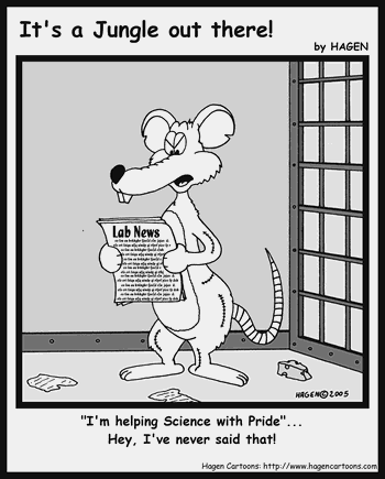 Cartoon, Lab, Rat, Science, Newspaper