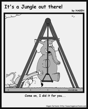 Cartoon, Elephant, Swing