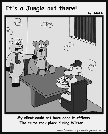 Cartoon, Bear, Lawyer, Crime
