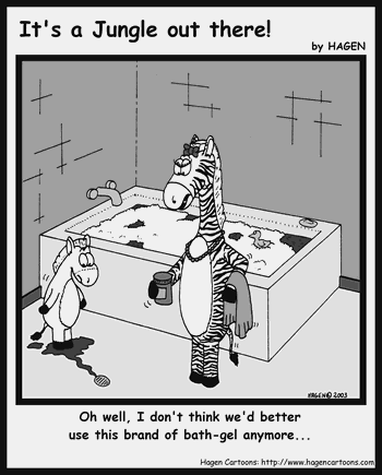 Cartoon, Zebra, Bath