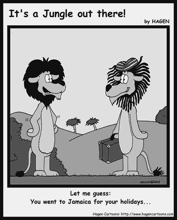 Cartoon, Lion, Jamaica