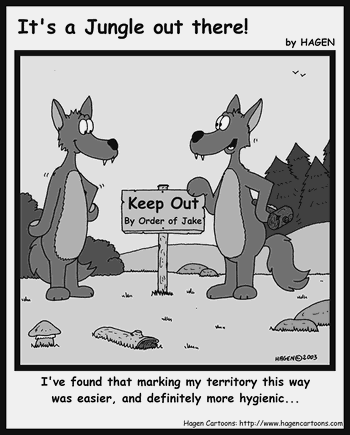 Cartoon, Wolf, Territory