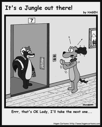 Cartoon, Skunk, Lift