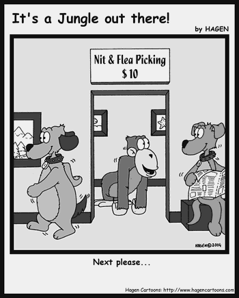 Cartoon, Monkey, Dog, Flea