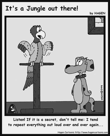 Cartoon, Parrot, Secret