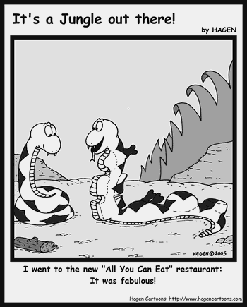 Cartoon, Snake, Restaurant