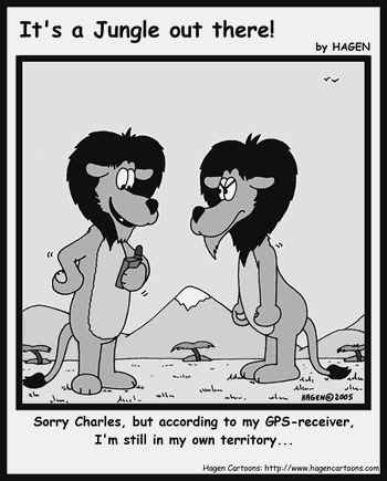 Cartoon, Lion, GPS, Territory